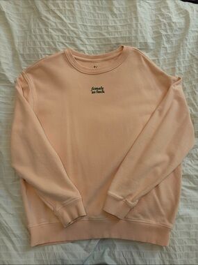Peace Collective Peach Graphic Crewneck Sweatshirt - "female as f"